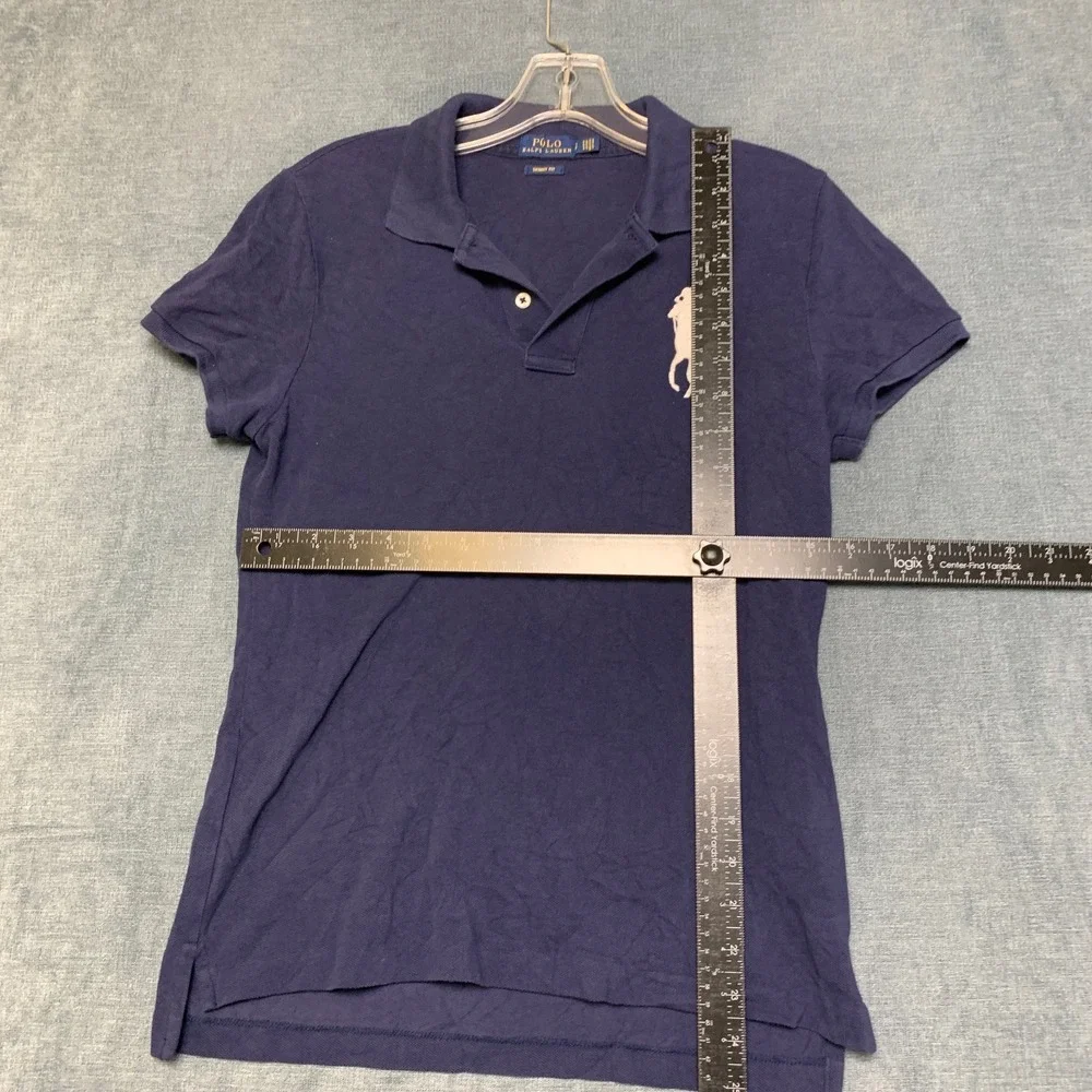 Polo Ralph Lauren Shirt Mens Small Blue Hi Lo Hem Performance Golf Skinny Fit